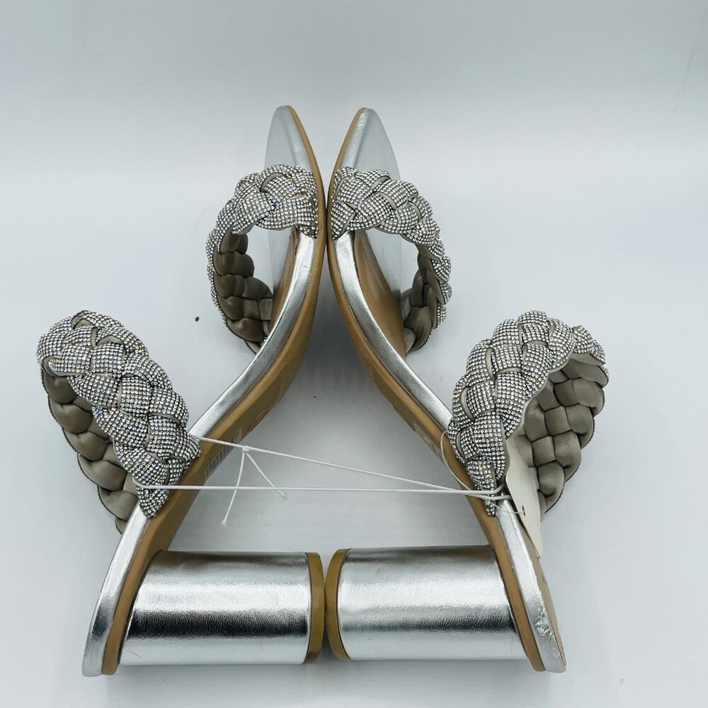 A New Day Shoes Womens Size 8.5 Silver High Heels Rhinestones Shiny Sparkling - Picture 12 of 12